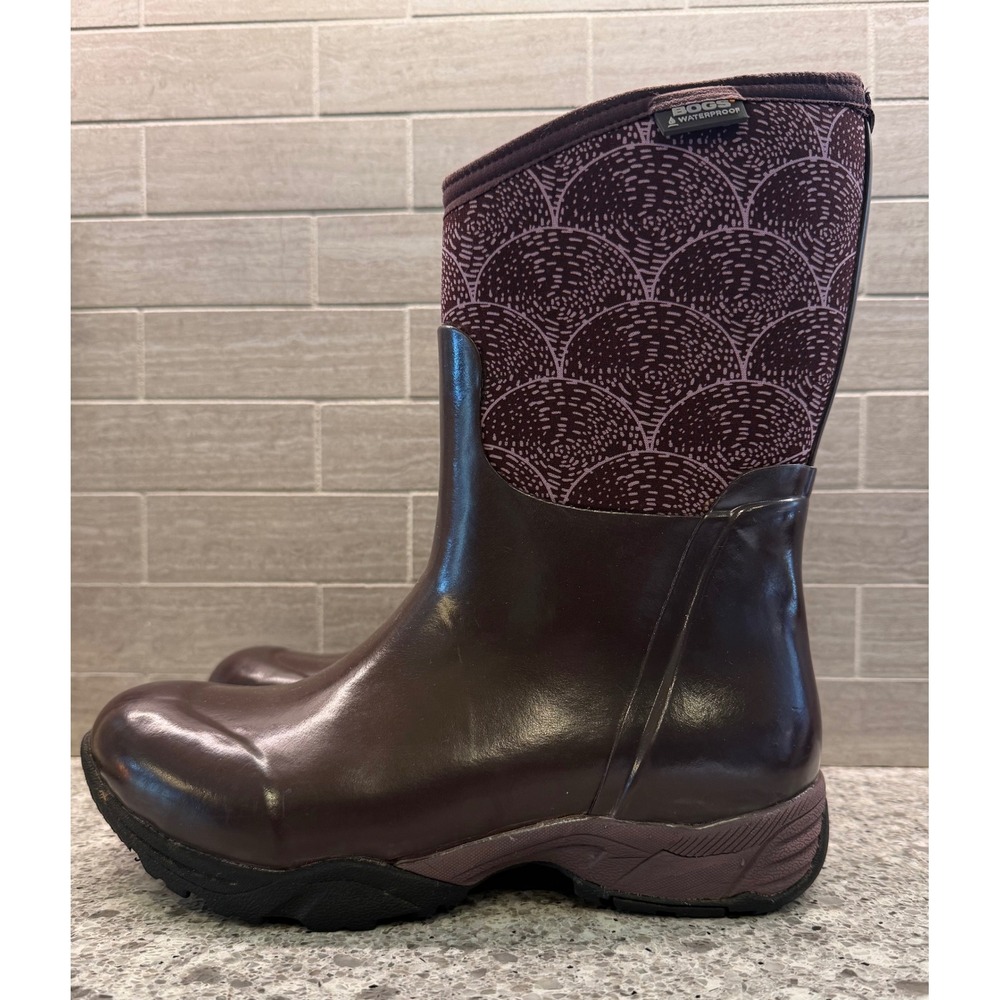 Bogs Women's Daisy Modring Waterproof Rain Boots Eggplant 72263 Size 8